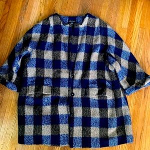 Wool plaid swing jacket - Xl